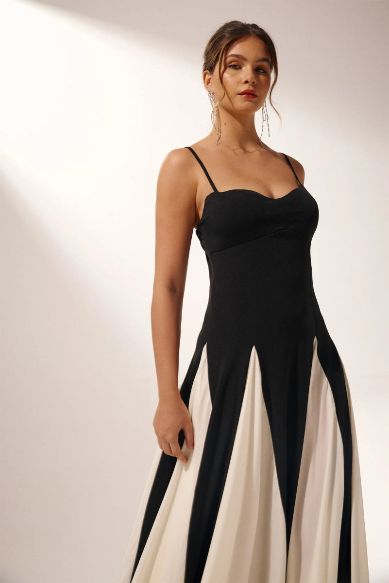 Griselda Maxi-Unterkleid in Blockfarben