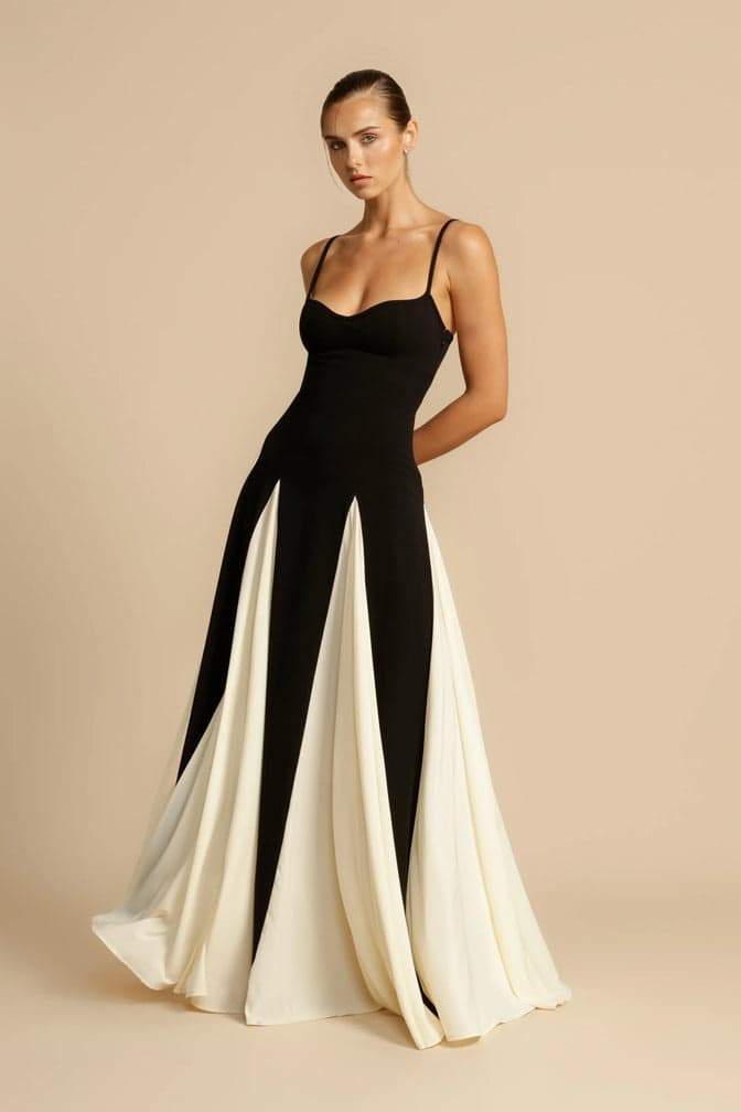 Griselda Maxi-Unterkleid in Blockfarben