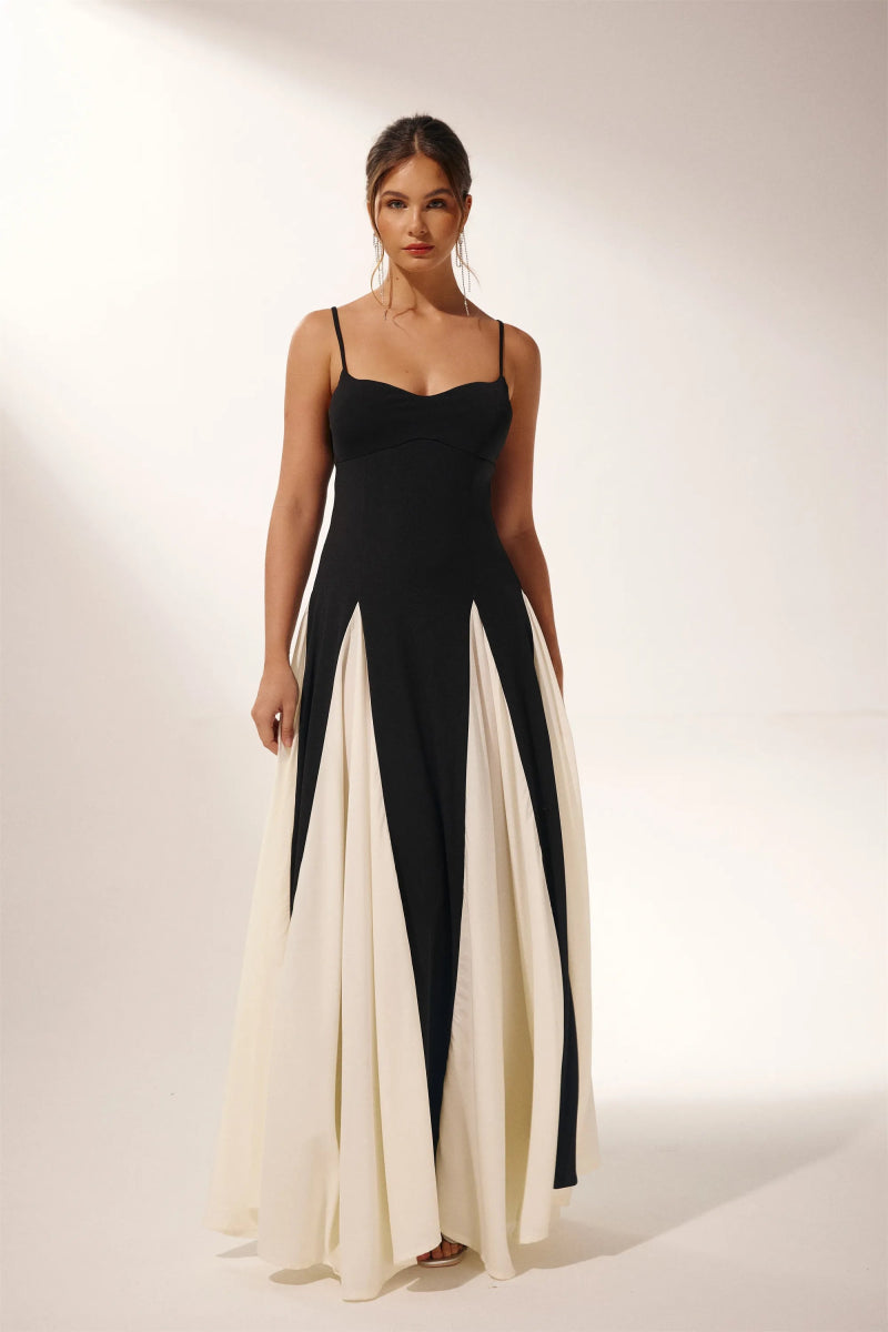 Griselda Maxi-Unterkleid in Blockfarben