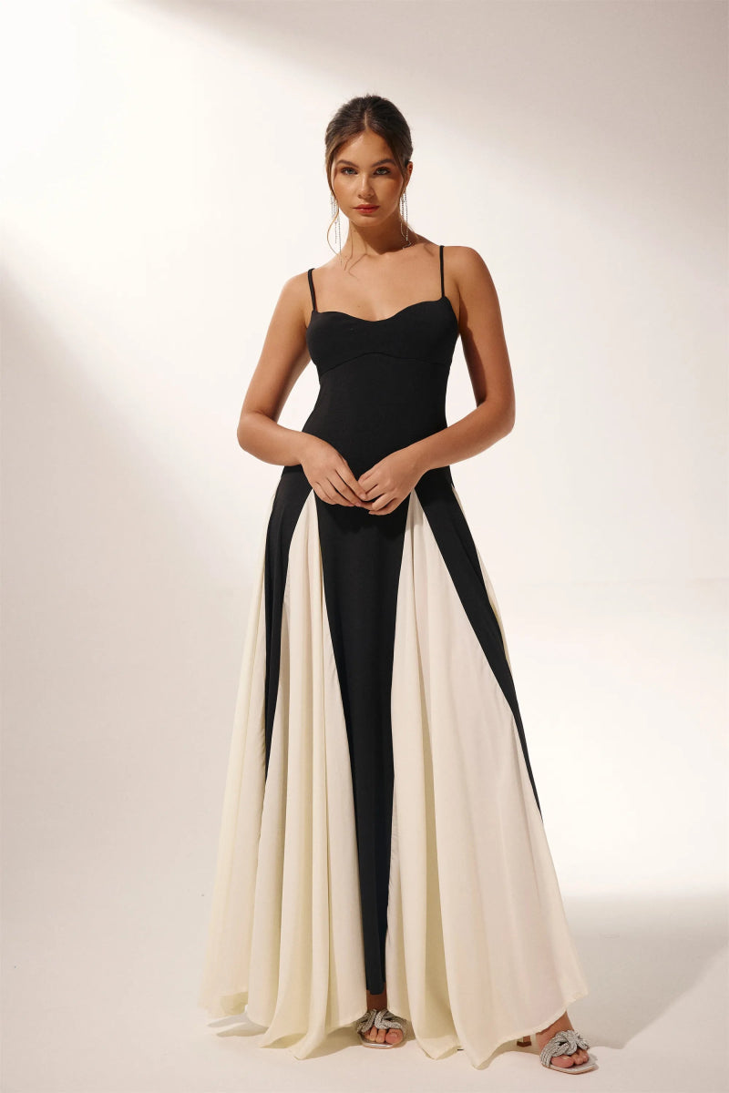 Griselda Maxi-Unterkleid in Blockfarben