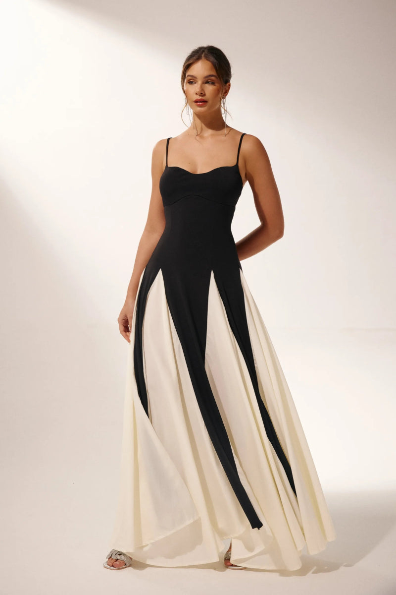 Griselda Maxi-Unterkleid in Blockfarben