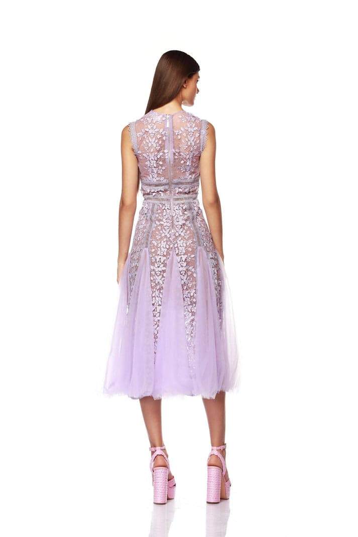 Meliertes Midikleid aus bestickter Spitze