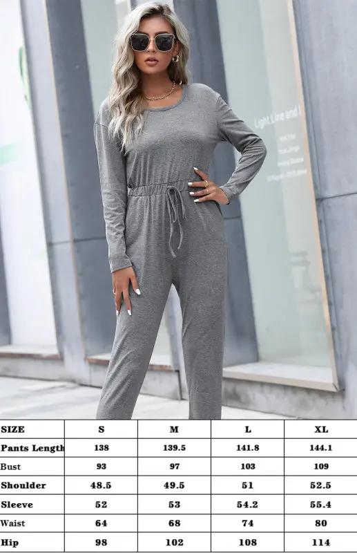 Einteiliger Jumpsuit mit Heimhose für Damen in einfarbiger Farbe