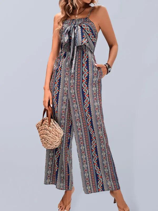 Jumpsuit für Damen mit böhmischem Ethno-Print