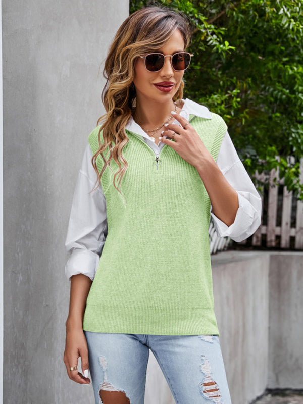 Hochwertige graue Pulloverweste mit V-Ausschnitt, neues Design, ärmellose Weste, lockere Pulloverweste