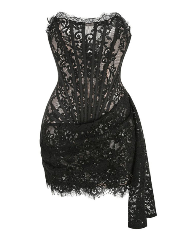 Lorélia | Mini-robe corset en dentelle élégante