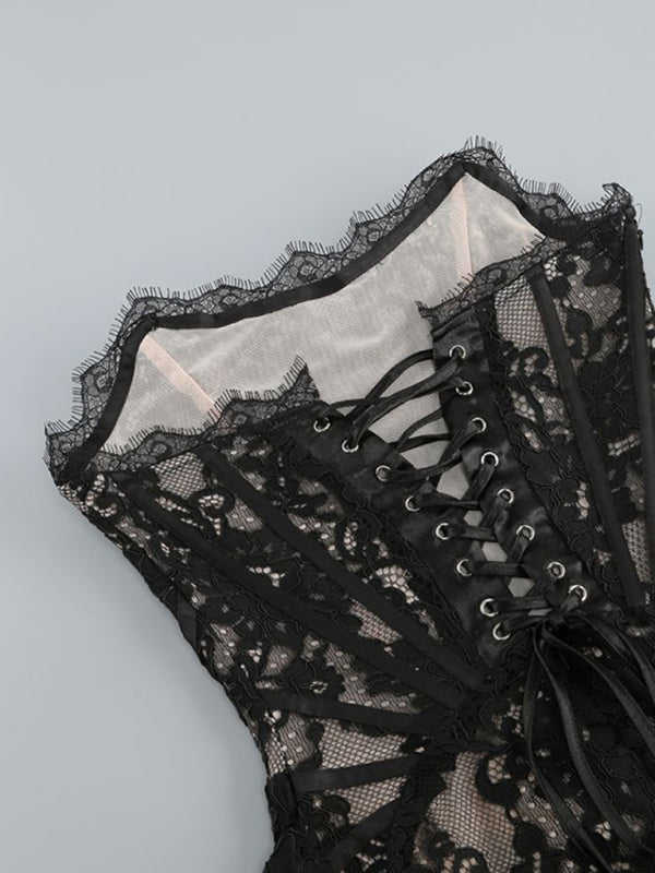 Lorélia | Mini-robe corset en dentelle élégante