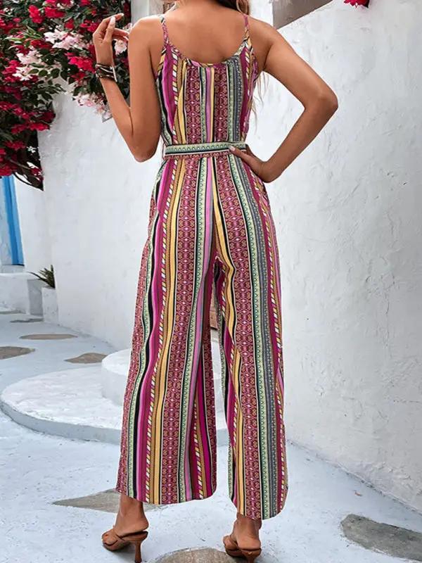 Eleganter Urlaubs-Overall im Bohemian-Stil für Damen mit Hosenträgern