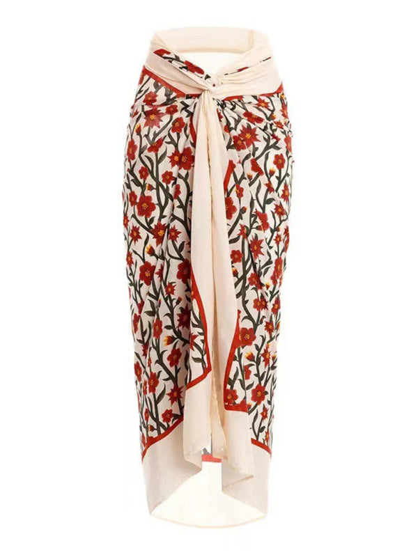 Damen-Badeanzug im neuen Stil mit hohlem Spitzen-Neckholder und hüftbedeckendem Gazerock