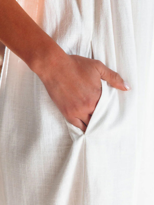 Neuer lockerer, hoch taillierter, weites Bein und modischer Hosenträger-Overall