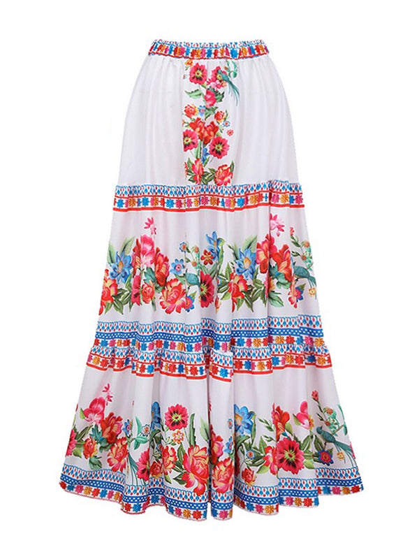 Neuer Modetrend: Sexy Badeanzug mit Blumenmuster, Rock (Einzelteil)