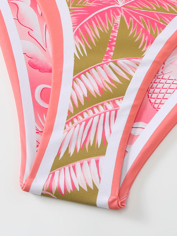 Neuer sexy Riemchenbadeanzug mit Kokosnuss-Print, Rock (einteilig)