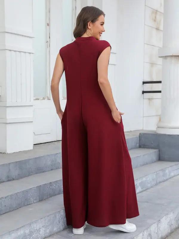 Neu Beiläufige Lose Tasche Atmungs Breite Bein Hosen Hause Pendeln Hosen Bib Overall