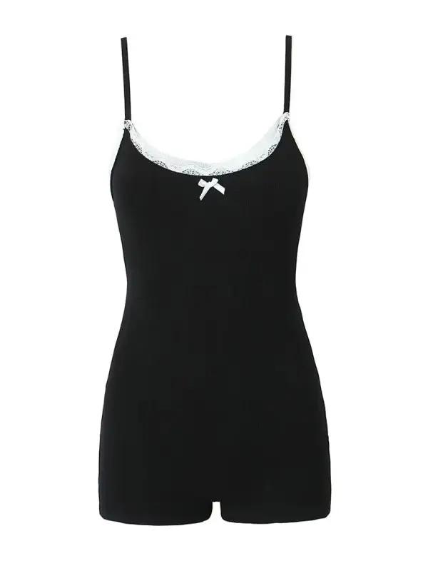 Neuer Jumpsuit aus Spitze mit U-Ausschnitt und Hosenträgern