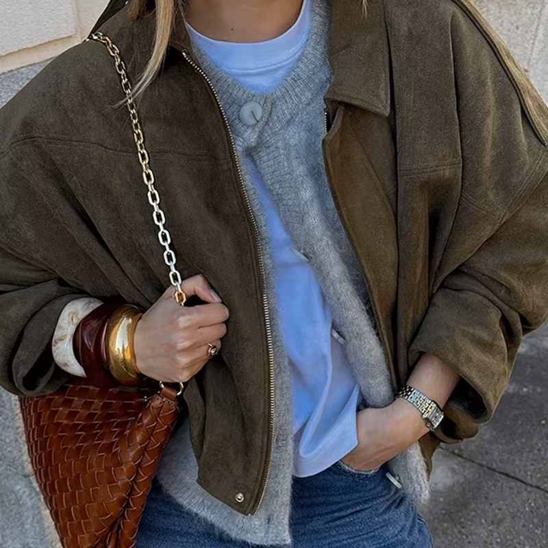 ZA Oversized Wildlederjacke