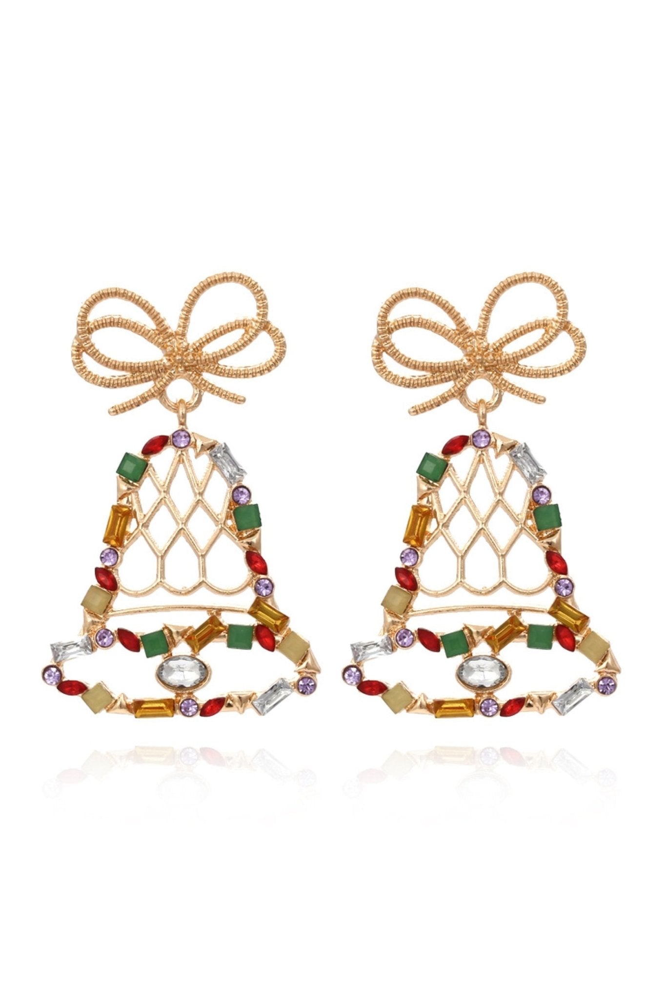 Boucles d'oreilles « Jingle Bells » avec strass