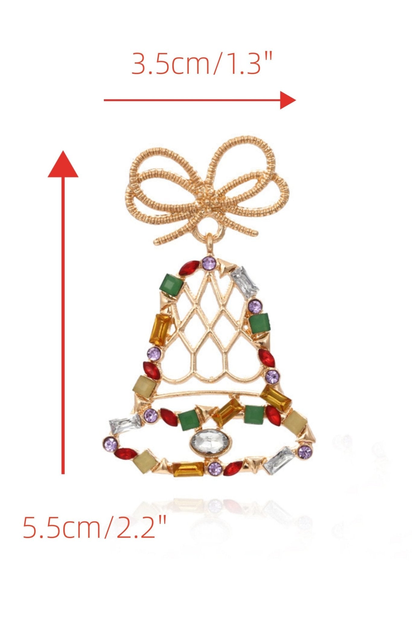 Boucles d'oreilles « Jingle Bells » avec strass