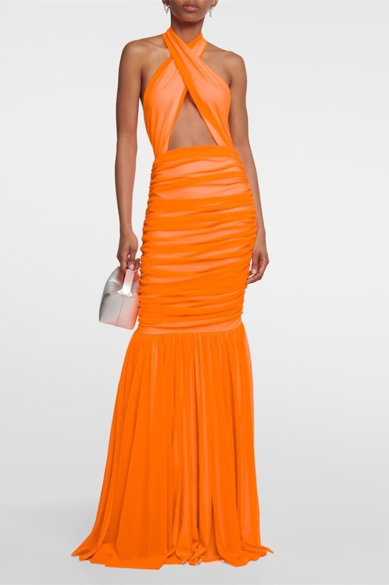 Jodie Cross Neckholder-Maxikleid
