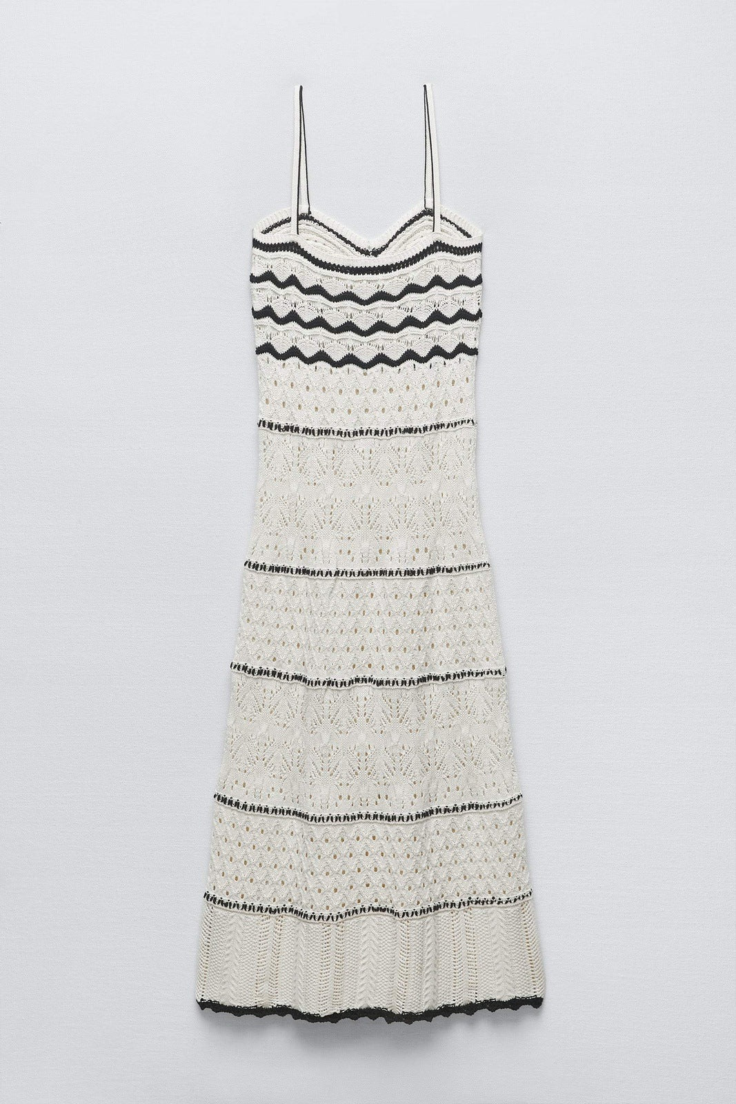 Nan Maxi-Unterkleid mit Kontrast-Häkelmuster