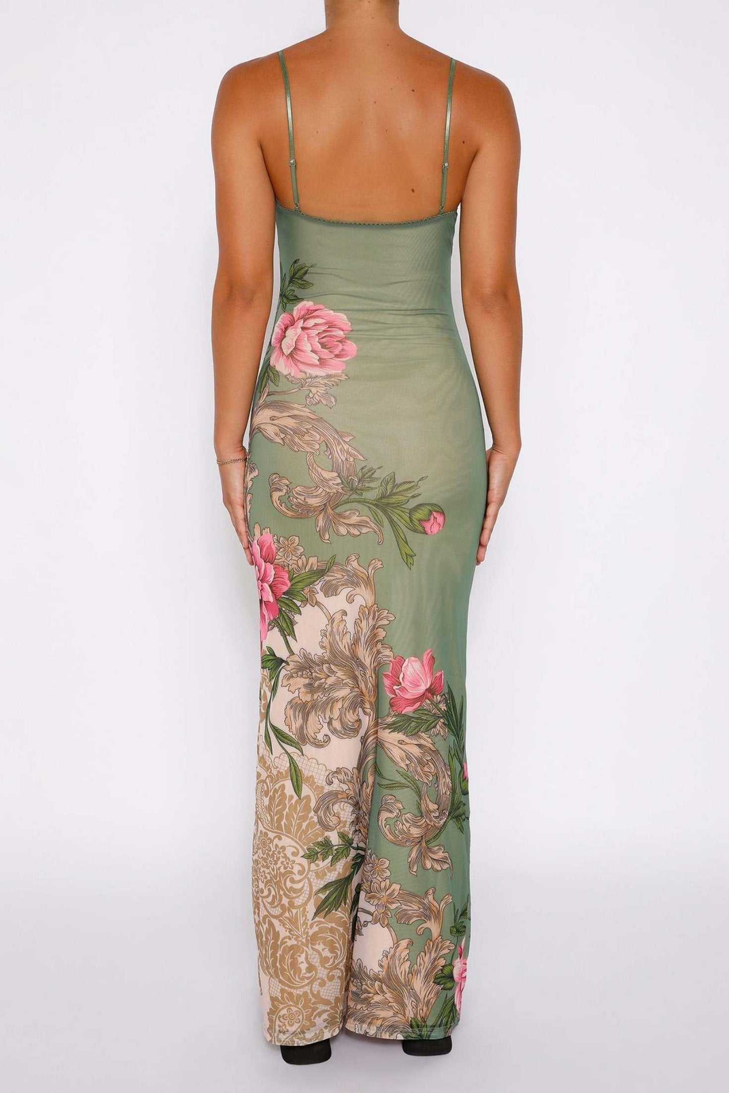 Bedrucktes, figurbetontes Maxi-Unterkleid „Patti“