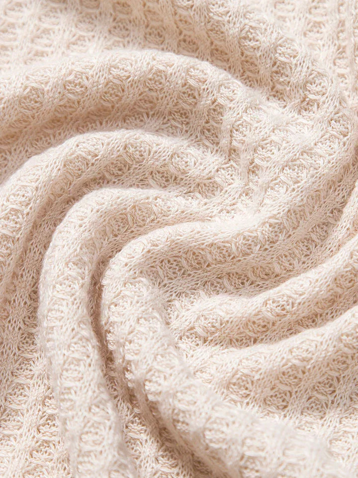 Gestricktes Waffel-Poloshirt - Chen