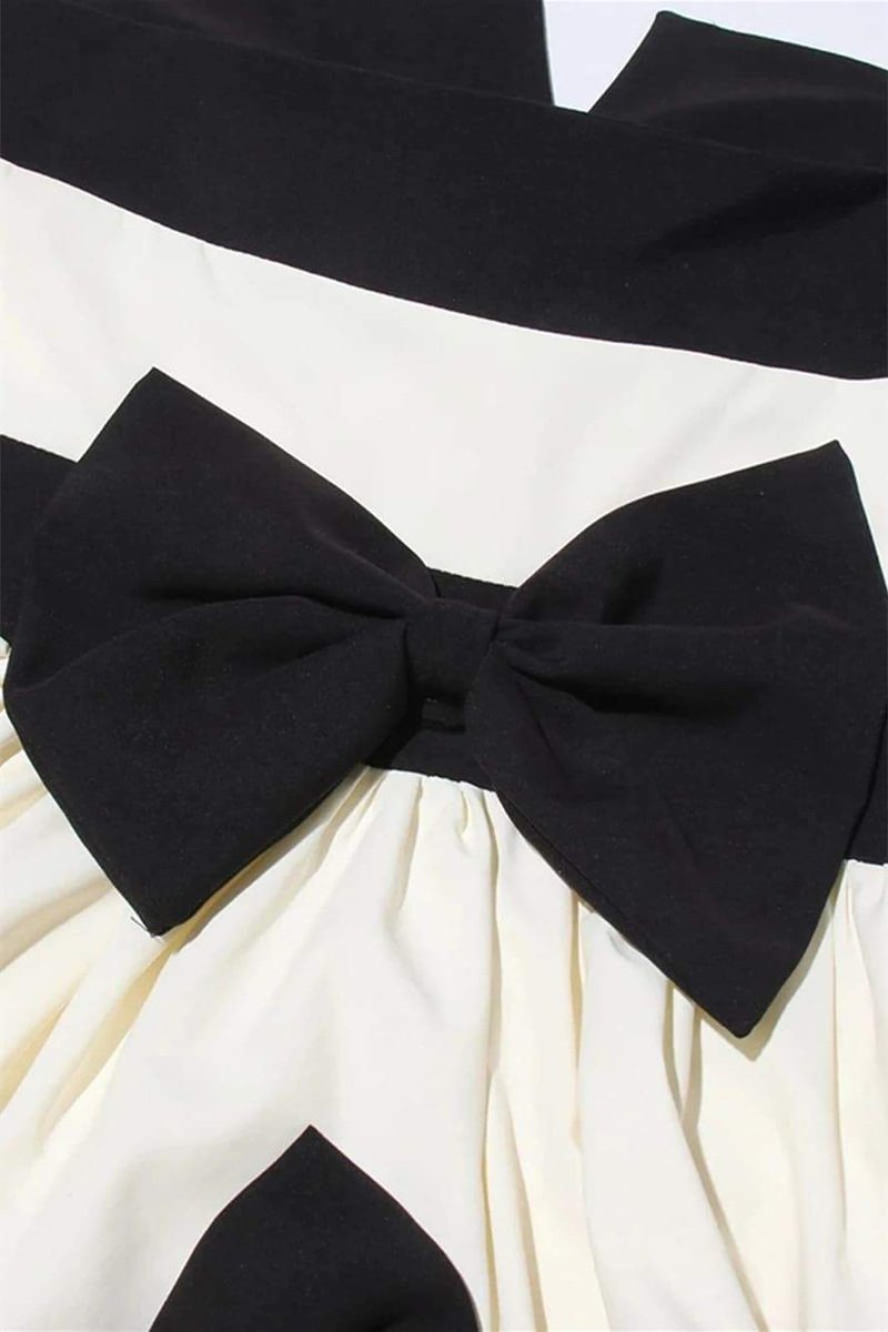 Karen Maxikleid mit Schleife und Farbblockdesign