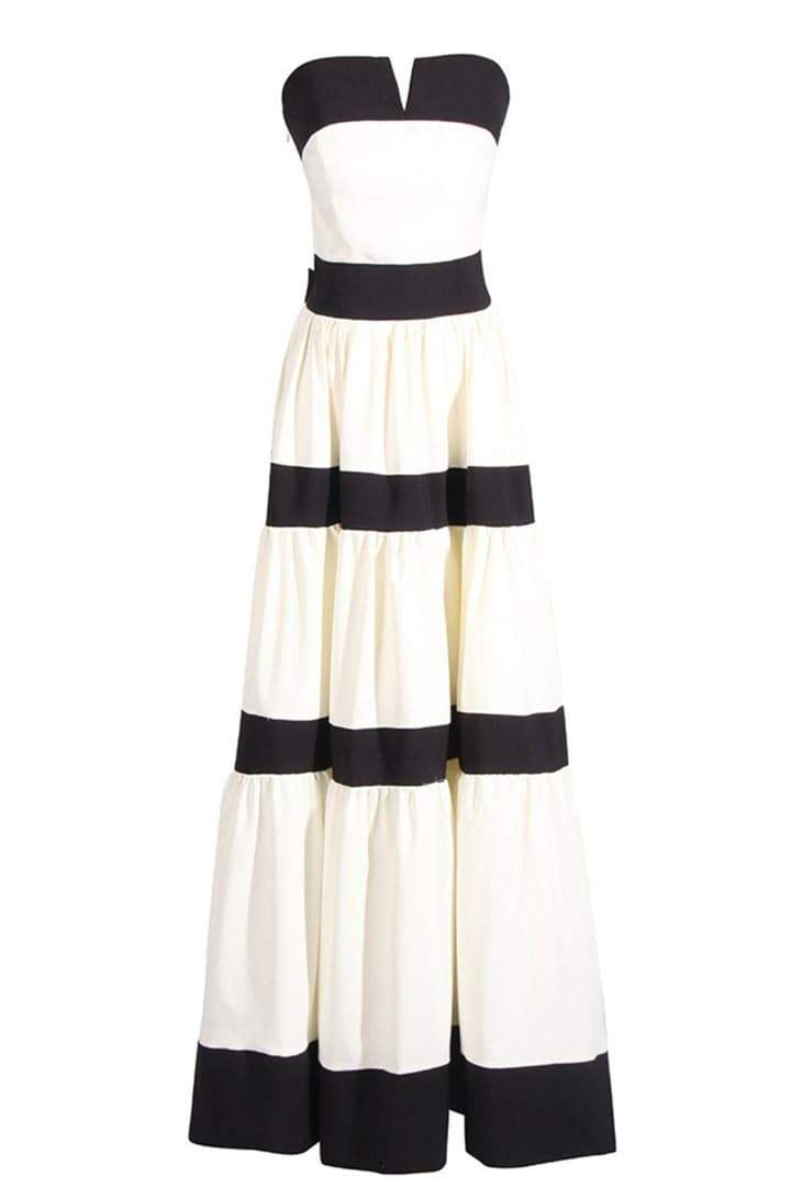 Karen Maxikleid mit Schleife und Farbblockdesign