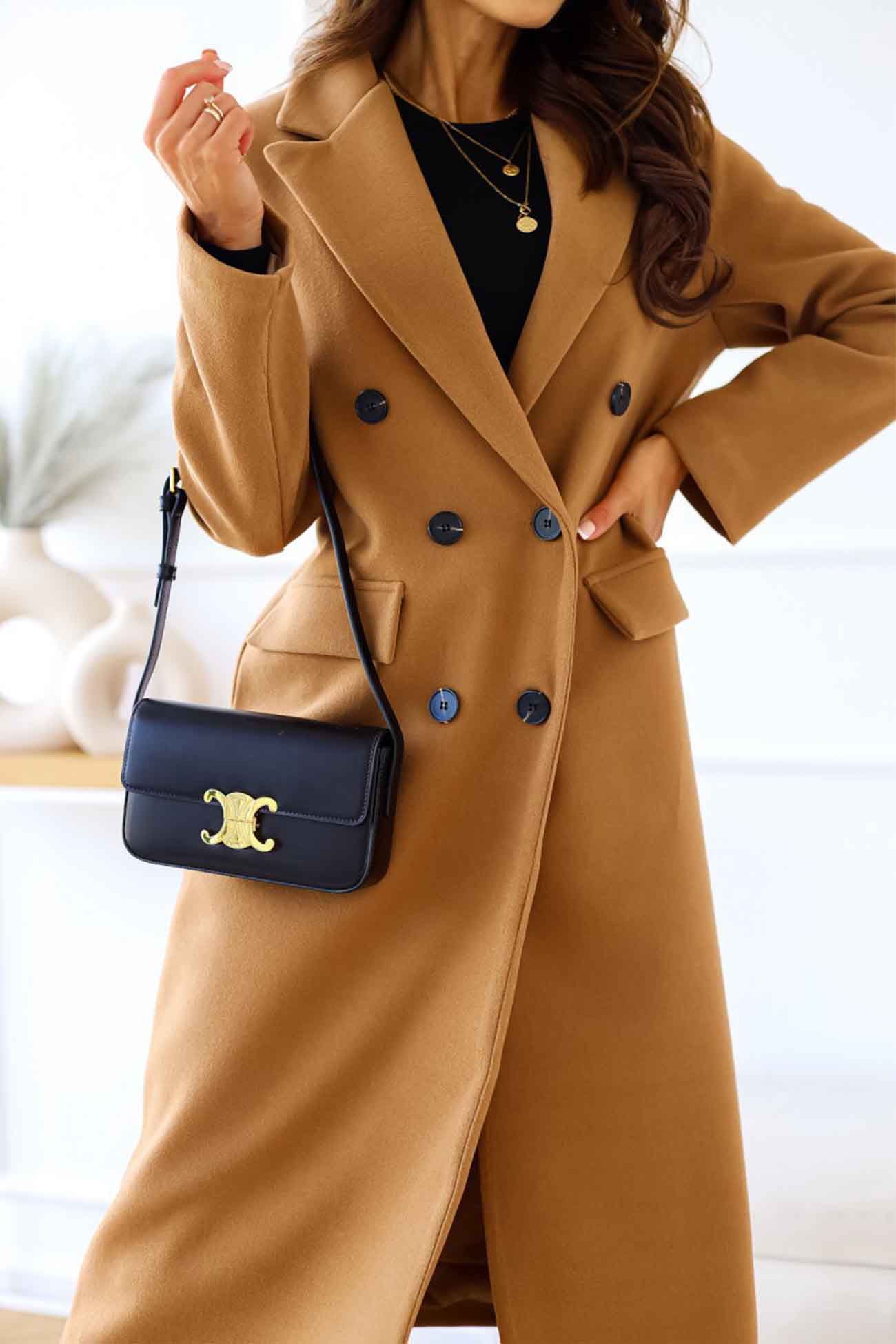 Wivor | Manteau croisé avec col à revers – style élégant pour les journées fraîches