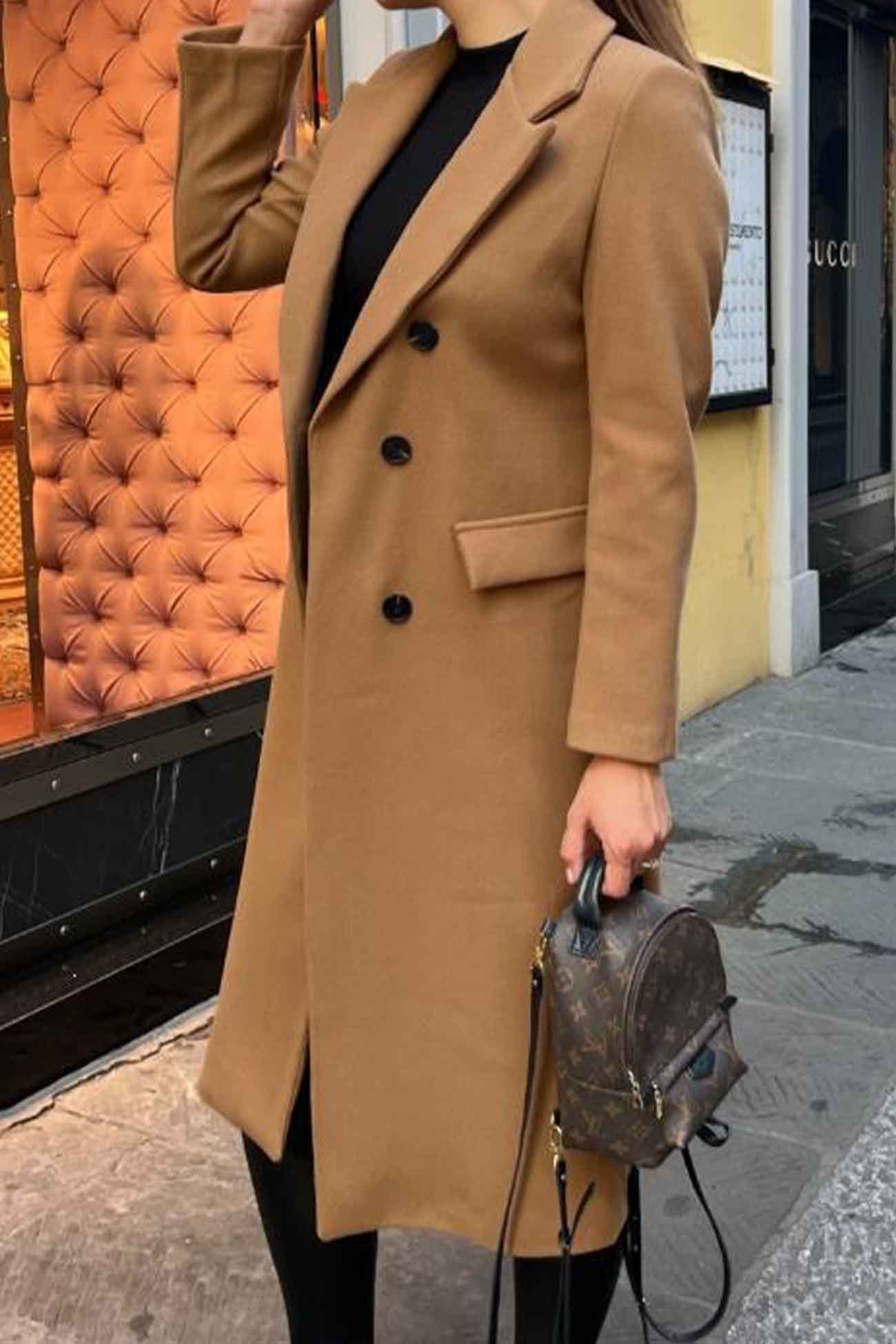 Wivor | Manteau croisé avec col à revers – style élégant pour les journées fraîches