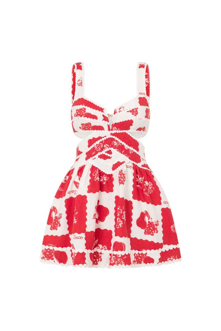 Bedrucktes Minikleid „Leila“ mit Cut-outs