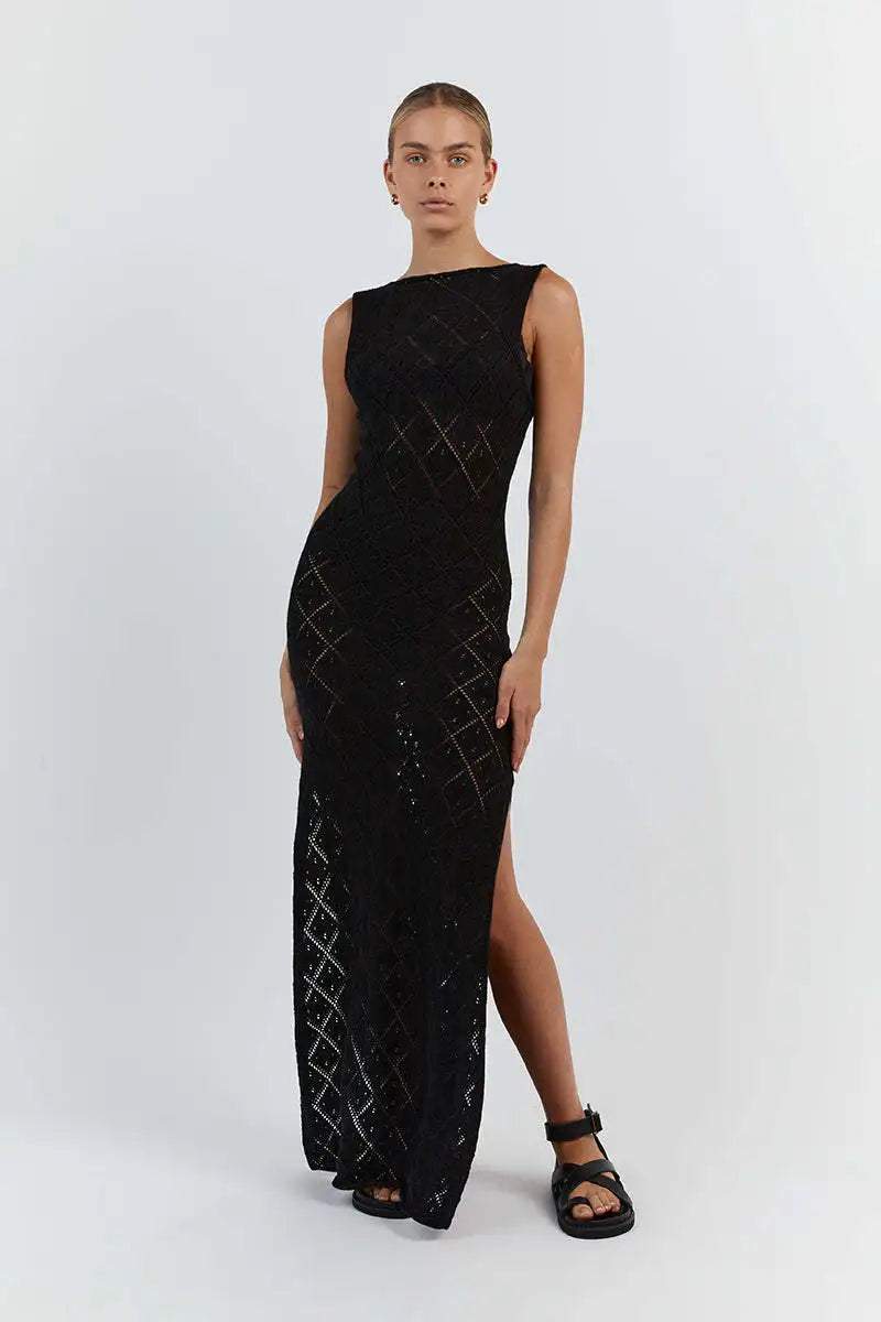 Lynn – Maxikleid aus Strick mit Schlitz