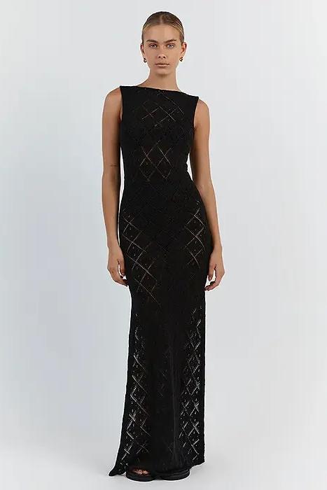 Lynn – Maxikleid aus Strick mit Schlitz