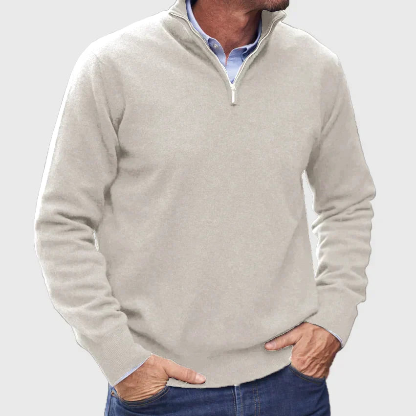 Philip – Pull zippé en polyester pour homme