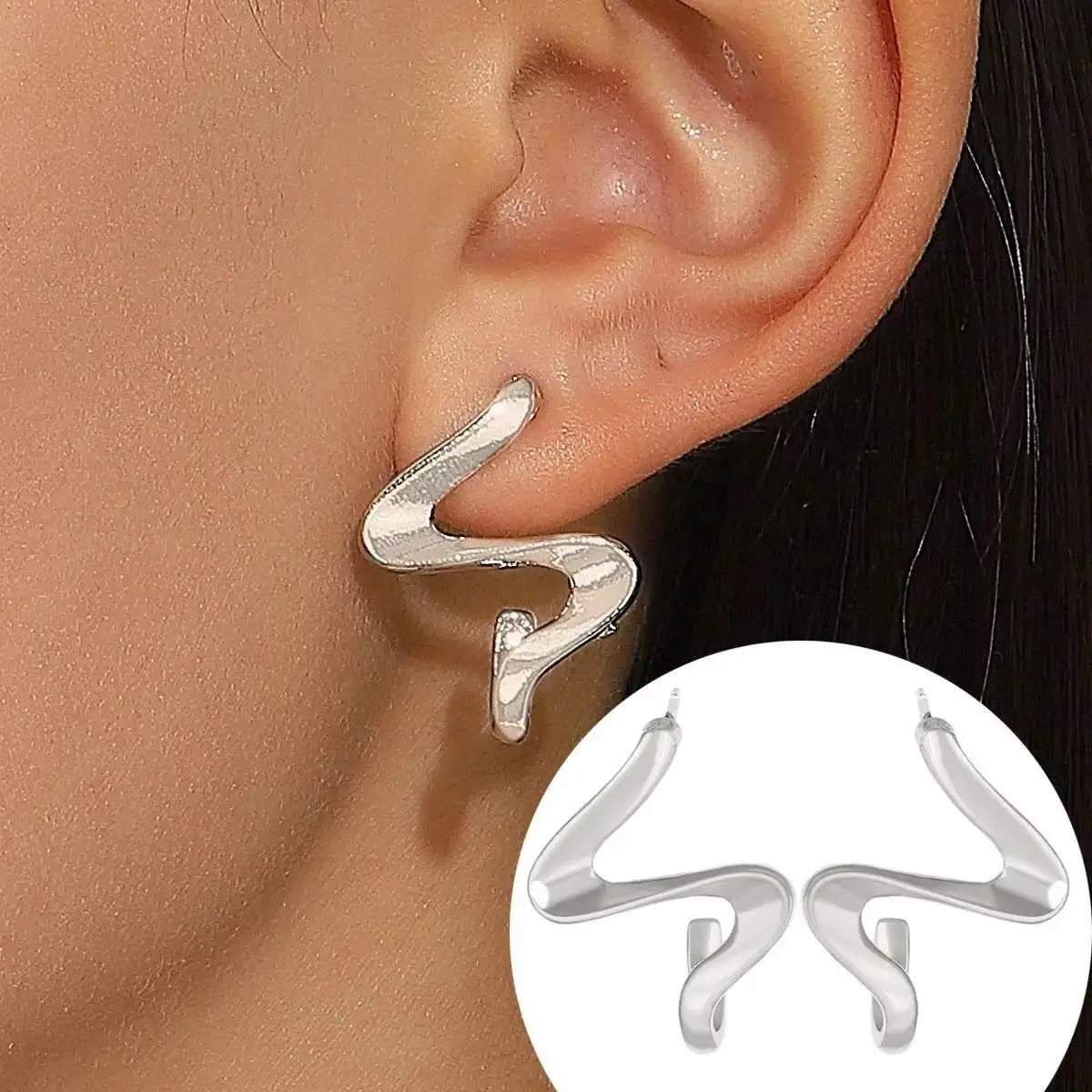 Micara - Gouttes en zigzag - boucles d'oreilles