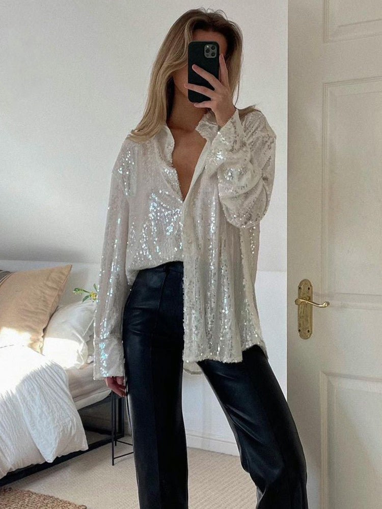 Bellachicha - Extragroßes Glitzerhemd für Damen