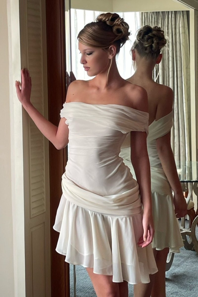 Marina One-Shoulder-Chiffon-Minikleid