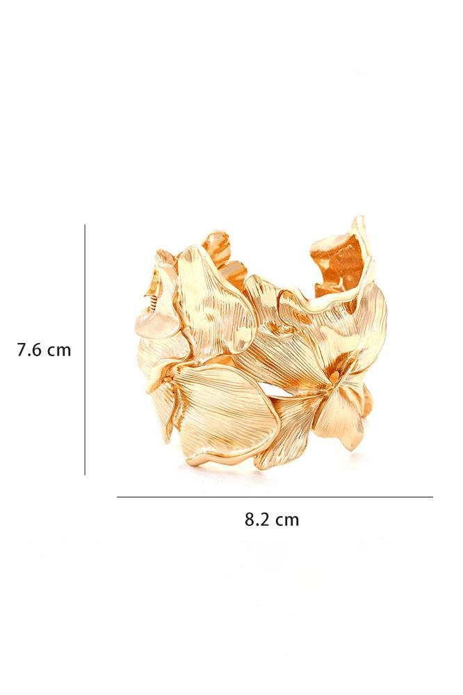Bracelet à motif floral et structure métallique