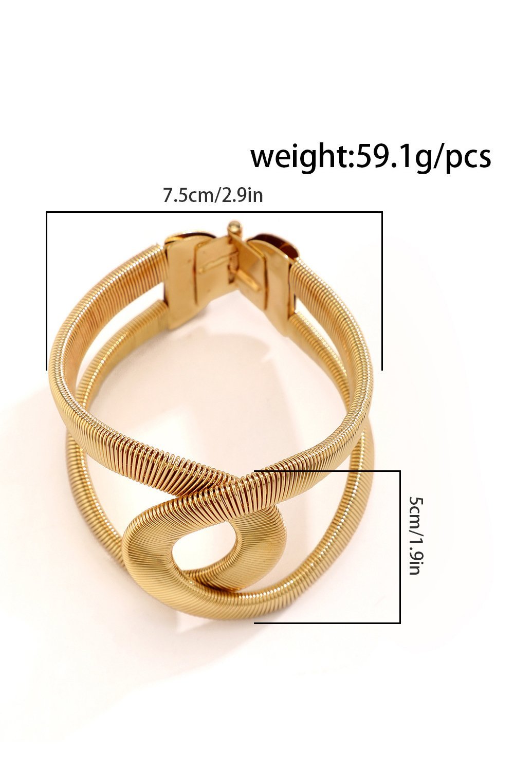 Bracelet à motif géométrique et structure métallique