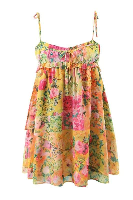 Mona – Minikleid aus Chiffon mit Blumendruck