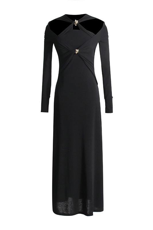 Nita Midi-Strickkleid mit Cut-outs und überkreuztem Oberteil