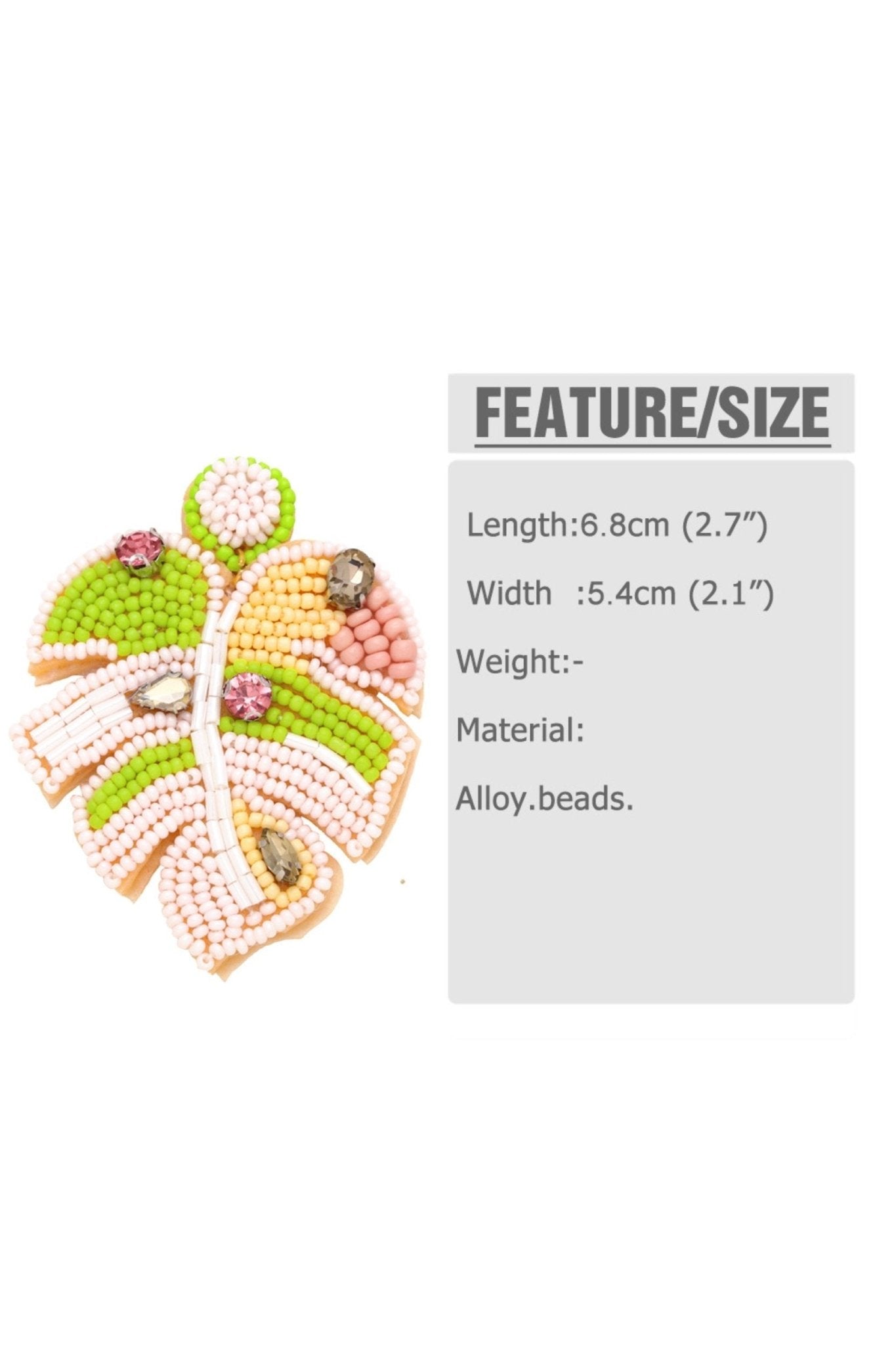 Boucles d'oreilles avec perles en feuilles de palmier