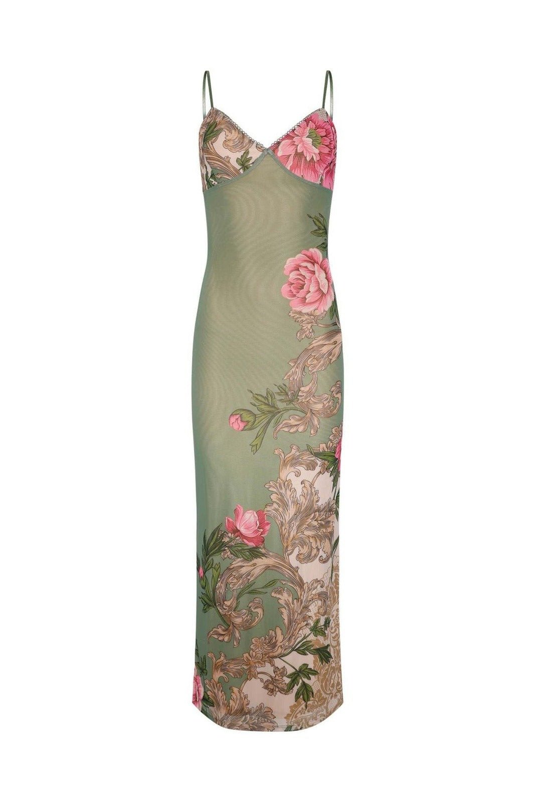 Bedrucktes, figurbetontes Maxi-Unterkleid „Patti“