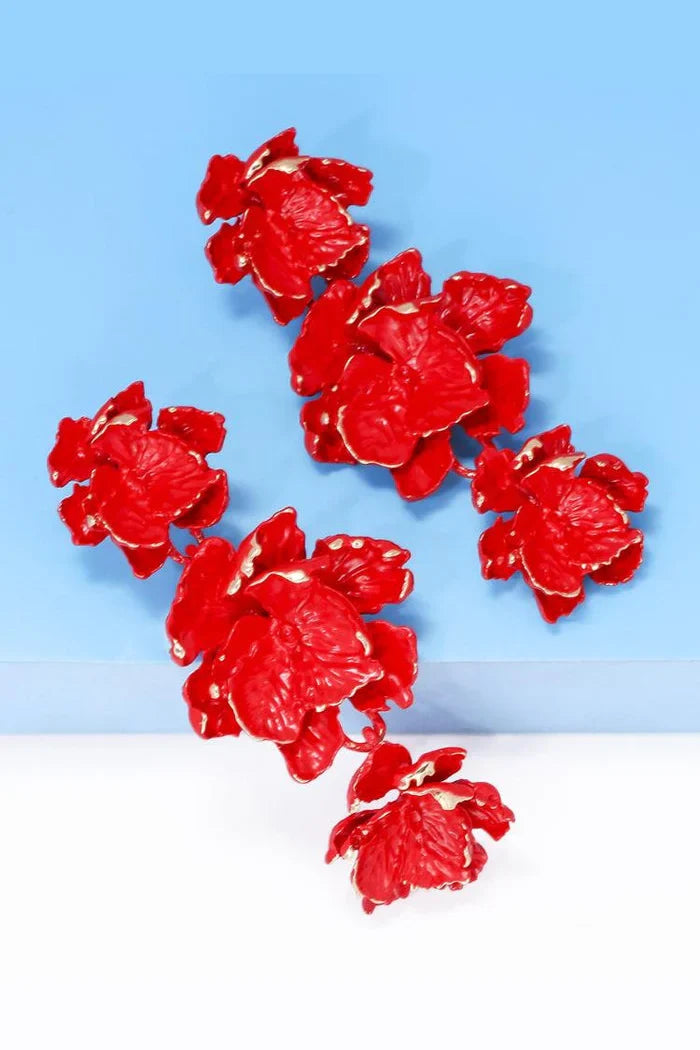 Boucles d'oreilles fleurs en laque Phyllis