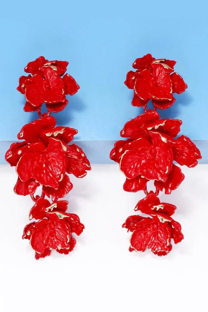 Boucles d'oreilles fleurs en laque Phyllis