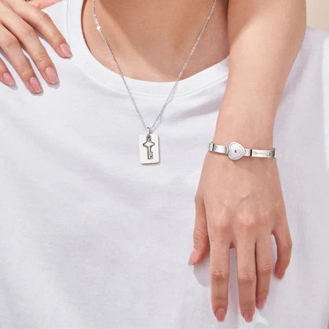 Lock & Key - Halskette für Ihn und Armband für Sie