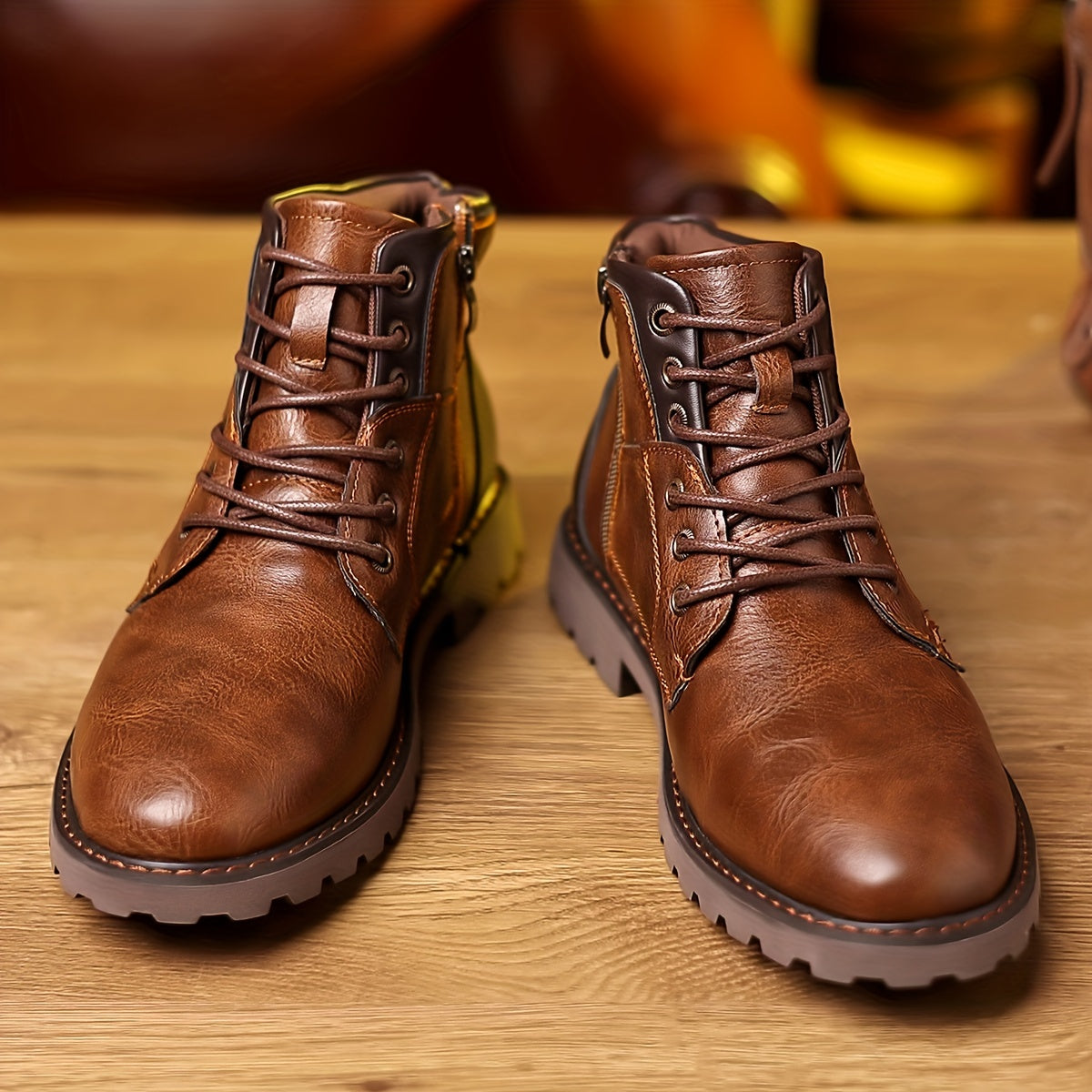 Mats - Herren Lederstiefel mit Reißverschluss