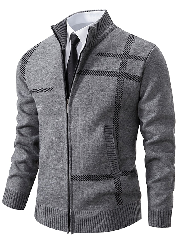 Uther - Pull zippé en coton pour homme