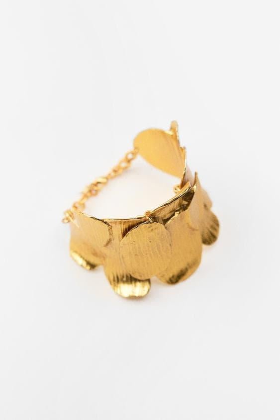 Retro-Blütenblatt-Armband aus Metall