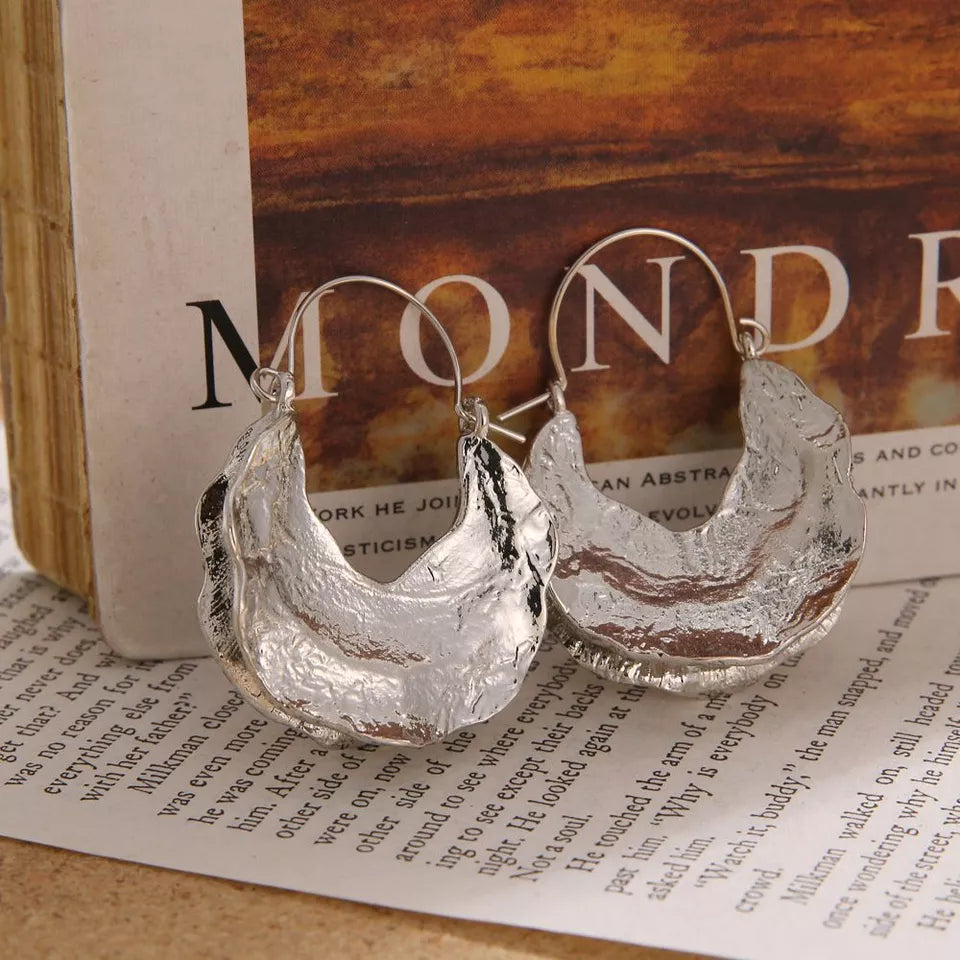 Micara - Argent texturé - Boucles d'oreilles