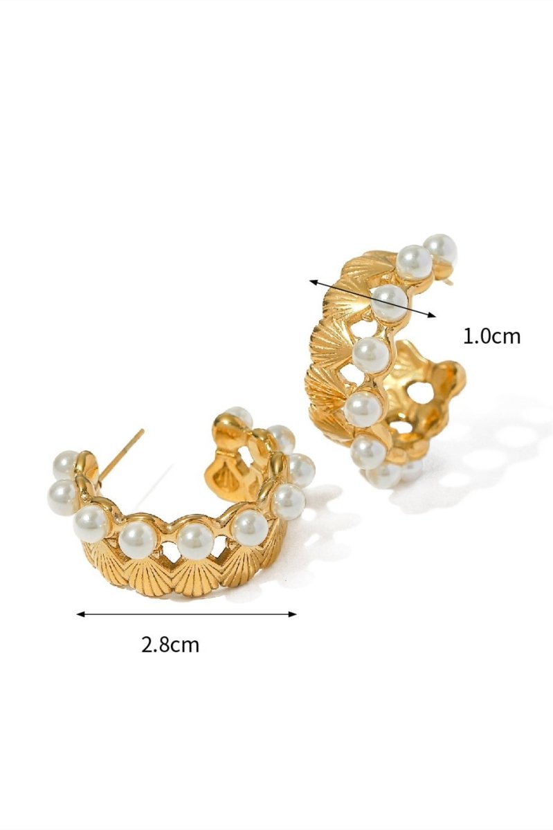 Boucles d'oreilles créoles avec perles coquillage
